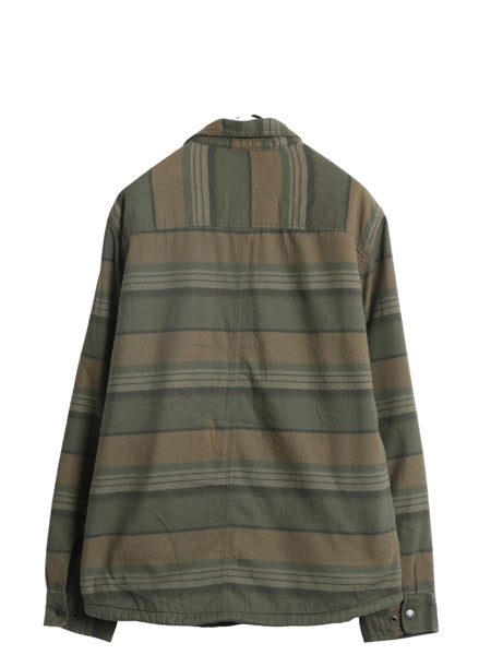 US企画 ノースフェイス ボーダー フランネル シャツ ジャケット メンズ M 古着 ボア パイル フリース ライナー付き 長袖シャツ ネルシャツ