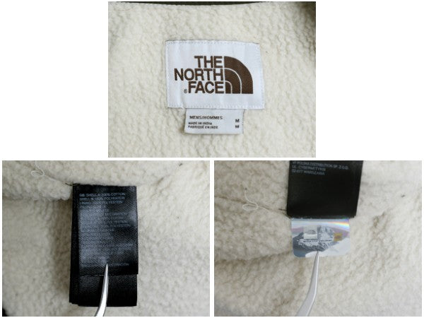 US企画 ノースフェイス ボーダー フランネル シャツ ジャケット メンズ M 古着 ボア パイル フリース ライナー付き 長袖シャツ ネルシャツ