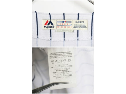 ヤンキース ベースボール シャツ メンズ XL / MLB オフィシャル マジェスティック 大リーグ ユニフォーム 大きいサイズ 重ね着 半袖シャツ