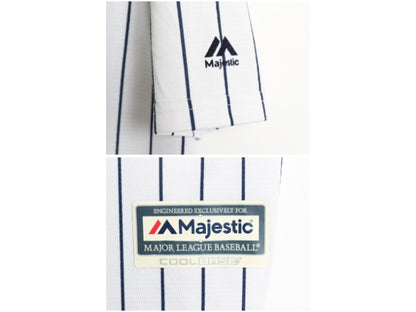 ヤンキース ベースボール シャツ メンズ XL / MLB オフィシャル マジェスティック 大リーグ ユニフォーム 大きいサイズ 重ね着 半袖シャツ