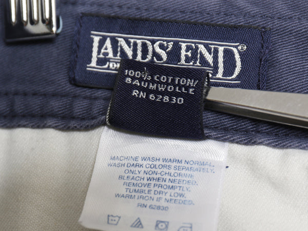 90s ランズエンド コットン チノ カーゴ パンツ メンズ 36 / オールド チノパン ミリタリー タイプ ワイド ストレート ボトムス ネイビー