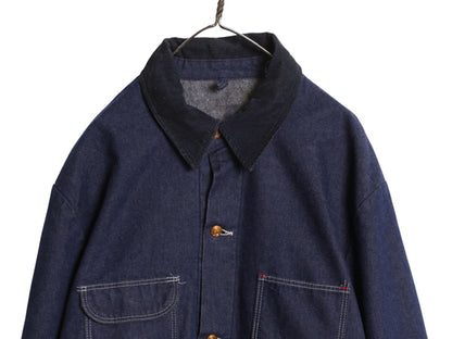 70s USA製 ★ ブルーベル デニム カバーオール ジャケット メンズ XXL ヴィンテージ ワーク ブランケット ライナー付き 大きいサイズ 濃紺