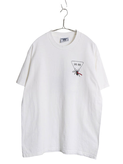 90s ジョーク キャラクター 両面 イラスト プリント Tシャツ メンズ L / オールド アート アニマル グラフィック ヘビーウェイト コットン
