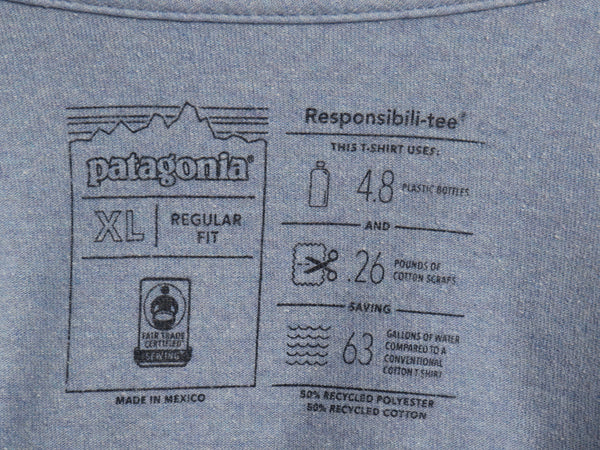 パタゴニア 両面 プリント 半袖 Tシャツ メンズ XL 18年製 アウトドア P6 ボックスロゴ バックプリント カットソー シンプル 大きいサイズ