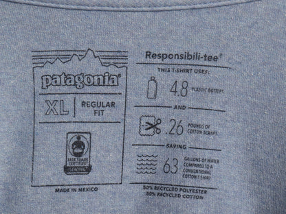 パタゴニア 両面 プリント 半袖 Tシャツ メンズ XL 18年製 アウトドア P6 ボックスロゴ バックプリント カットソー シンプル 大きいサイズ