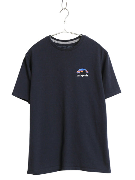 パタゴニア 両面 プリント 半袖 Tシャツ メンズ S / 古着 アウトドア バックプリント グラフィック イラスト アート カットソー ネイビー