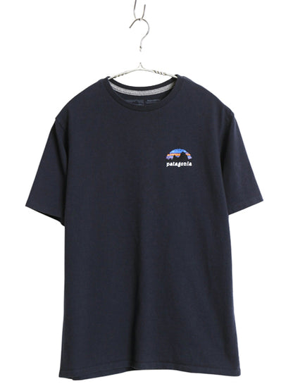 パタゴニア 両面 プリント 半袖 Tシャツ メンズ S / 古着 アウトドア バックプリント グラフィック イラスト アート カットソー ネイビー