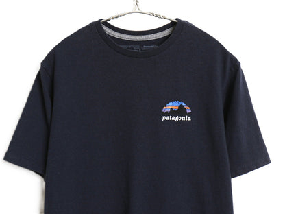 パタゴニア 両面 プリント 半袖 Tシャツ メンズ S / 古着 アウトドア バックプリント グラフィック イラスト アート カットソー ネイビー