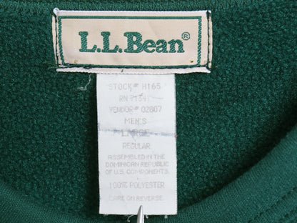 90s エルエルビーン 無地 長袖 Tシャツ メンズ L オールド ロンT 裏 フリース ストレッチ カットソー ブランク トップス シンプル グリーン