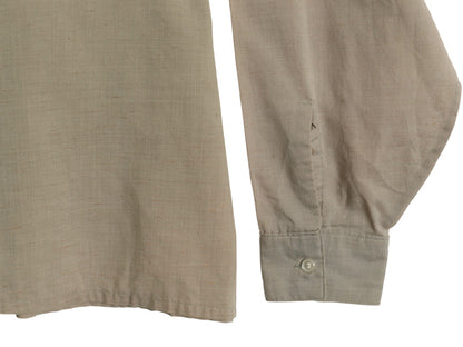 70s ★ ヴァンヒューゼン オープンカラー 長袖 シャツ メンズ L 古着 ヴィンテージ カスリ柄 ループ留め 開襟 ボックス ポケット付き 無地