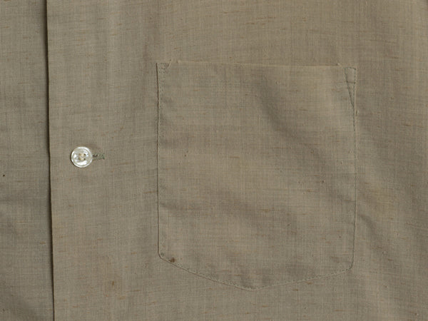 70s ★ ヴァンヒューゼン オープンカラー 長袖 シャツ メンズ L 古着 ヴィンテージ カスリ柄 ループ留め 開襟 ボックス ポケット付き 無地