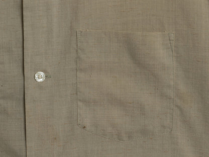 70s ★ ヴァンヒューゼン オープンカラー 長袖 シャツ メンズ L 古着 ヴィンテージ カスリ柄 ループ留め 開襟 ボックス ポケット付き 無地