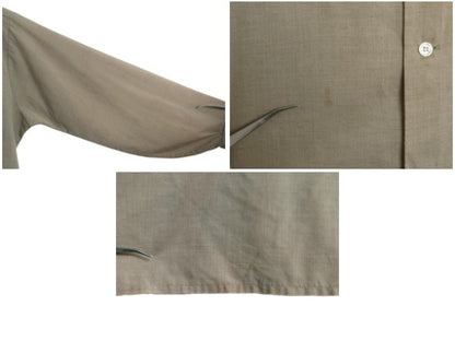 70s ★ ヴァンヒューゼン オープンカラー 長袖 シャツ メンズ L 古着 ヴィンテージ カスリ柄 ループ留め 開襟 ボックス ポケット付き 無地