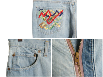 70s USA製 ★ リーバイス 517 ブーツカット デニム パンツ メンズ 31 32 程 74年製 66前期 ヴィンテージ フレア バックポケット裏 シングル