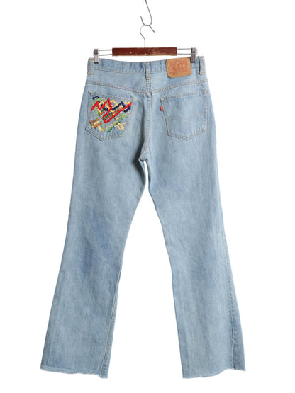 70s USA製 ★ リーバイス 517 ブーツカット デニム パンツ メンズ 31 32 程 74年製 66前期 ヴィンテージ フレア バックポケット裏 シングル