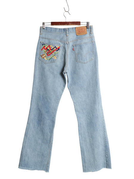 70s USA製 ★ リーバイス 517 ブーツカット デニム パンツ メンズ 31 32 程 74年製 66前期 ヴィンテージ フレア バックポケット裏 シングル