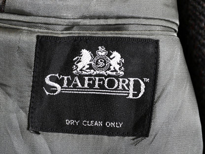 80s USA製 JCPENNY STAFFORD ハリスツイード テーラード ジャケット メンズ M 程 古着 ヴィンテージ ブレザー ウール ツイード ストライプ