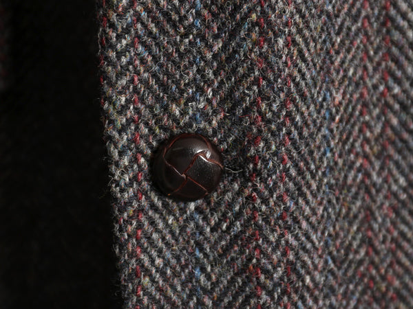 80s USA製 JCPENNY STAFFORD ハリスツイード テーラード ジャケット メンズ M 程 古着 ヴィンテージ ブレザー ウール ツイード ストライプ