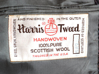 80s USA製 JCPENNY STAFFORD ハリスツイード テーラード ジャケット メンズ M 程 古着 ヴィンテージ ブレザー ウール ツイード ストライプ