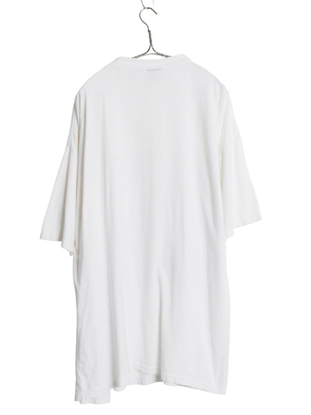 90s ひまわり アート イラスト プリント Tシャツ メンズ レディース XXXL オールド フラワー グラフィック ヘビーウェイト 大きいサイズ 白