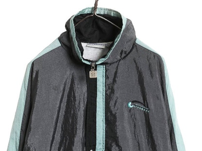 90s ジバンシー フルジップ ナイロン トラック ジャケット メンズ L / 古着 オールド デザイン ブルゾン ウインドブレーカー マルチカラー