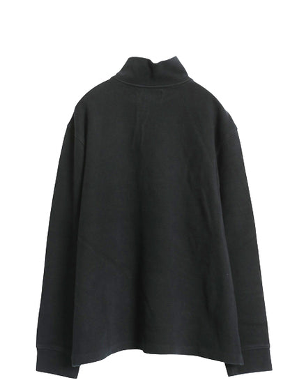 00s ポロ ラルフローレン ハーフジップ コットン ニット スウェット メンズ XL / オールド ハイネック リブ編み セーター 大きいサイズ 黒