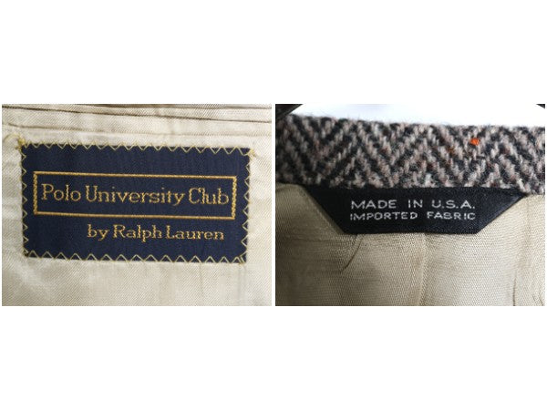 90s USA製 POLO UNIVERSITY CLUB ラルフローレン ツイード テーラード ジャケット メンズ M / オールド ポロ ブレザー ウール ヘリンボーン