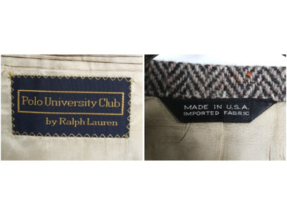 90s USA製 POLO UNIVERSITY CLUB ラルフローレン ツイード テーラード ジャケット メンズ M / オールド ポロ ブレザー ウール ヘリンボーン