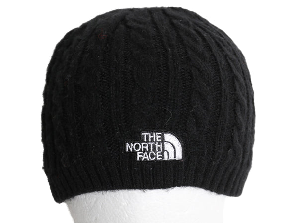 ノースフェイス ケーブル ニット キャップ メンズ レディース フリーサイズ / 帽子 アウトドア ビーニー ワッチ フリース ライナー付き 黒