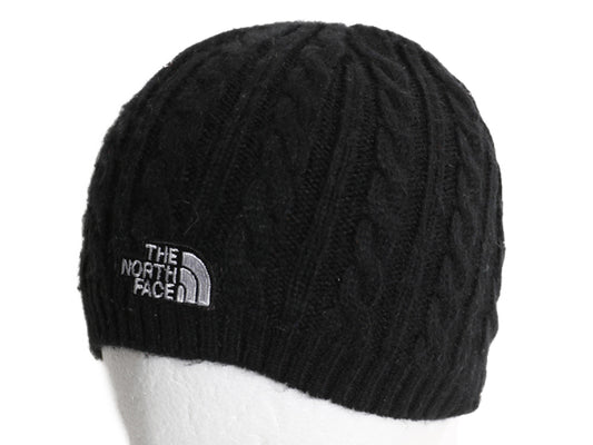 ノースフェイス ケーブル ニット キャップ メンズ レディース フリーサイズ / 帽子 アウトドア ビーニー ワッチ フリース ライナー付き 黒