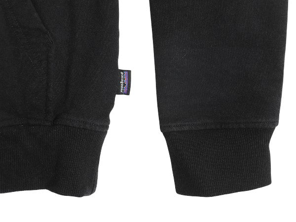 パタゴニア プリント スウェット フード パーカー メンズ M / 19年製 トレーナー ストレッチ プルオーバー ヘビーウェイト ブラック 裏起毛