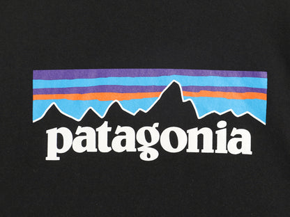 パタゴニア プリント スウェット フード パーカー メンズ M / 19年製 トレーナー ストレッチ プルオーバー ヘビーウェイト ブラック 裏起毛