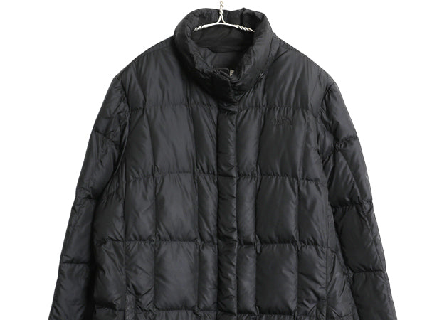 US企画 ノースフェイス ロング ダウン コート レディース XL / アウトドア ジャケット 550フィル キルティング フルジップ 大きいサイズ 黒