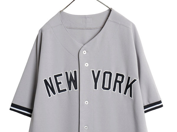 USA製 ヤンキース ベースボール シャツ メンズ XXXL 程/ MLB オフィシャル マジェスティック 大リーグ ユニフォーム ジャージ 大きいサイズ