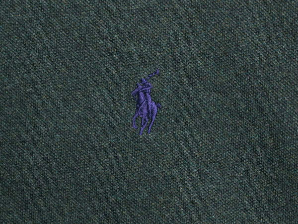 ポロ ラルフローレン 鹿の子 長袖 ポロシャツ メンズ XL / オールド 長袖シャツ コットン カットソー ワンポイント 大きいサイズ グリーン