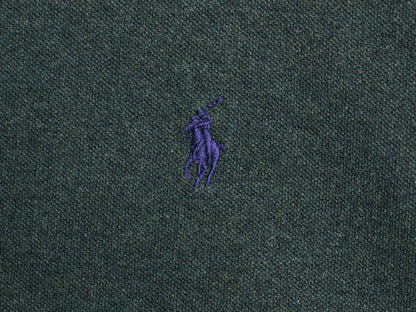 ポロ ラルフローレン 鹿の子 長袖 ポロシャツ メンズ XL / オールド 長袖シャツ コットン カットソー ワンポイント 大きいサイズ グリーン