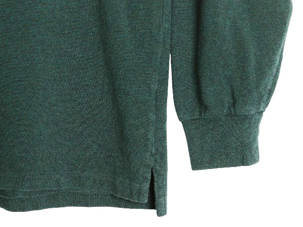 ポロ ラルフローレン 鹿の子 長袖 ポロシャツ メンズ XL / オールド 長袖シャツ コットン カットソー ワンポイント 大きいサイズ グリーン