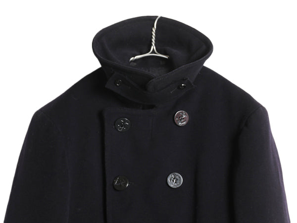 40s ★ 米軍実物 USN ネイビー 10ボタン Pコート メンズ M / 古着 ヴィンテージ ミリタリー NAVY 海軍 メルトン ウール ピーコート 無地 紺