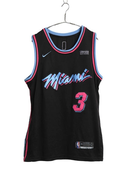 マイアミ ヒート メッシュ タンクトップ メンズ L 程/ NBA オフィシャル ナイキ ユニフォーム ゲームシャツ バスケ スウッシュ ジャージ 黒