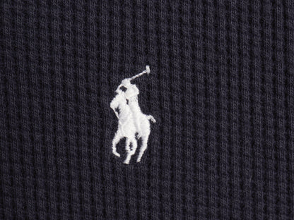 ポロ ラルフローレン サーマル フード パーカー メンズ L / ロンT 長袖 Tシャツ ワッフル プルオーバー カットソー ストレッチ シンプル 紺