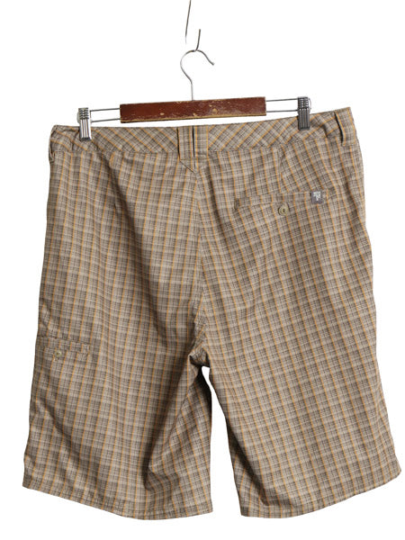 ノースフェイス チェック ショートパンツ メンズ 34 / 古着 アウトドア ストレッチ ナイロン ショーツ 短パン ハーフパンツ 薄手 ボトムス