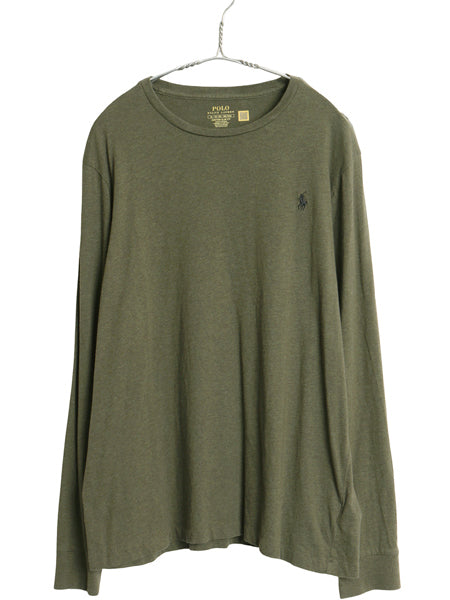 ポロ ラルフローレン 長袖 Tシャツ メンズ XL ロンT ロングスリーブ コットン カットソー シングルステッチ スリム フィット 大きいサイズ