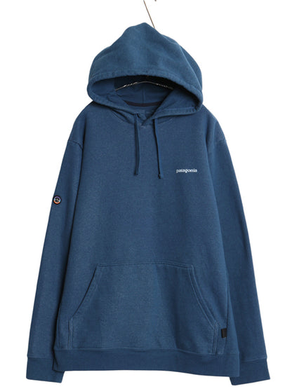 パタゴニア プリント スウェット フード パーカー メンズ XL レディース XXL / 22年製 トレーナー プルオーバー 大きいサイズ トップス 青