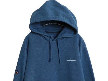 パタゴニア プリント スウェット フード パーカー メンズ XL レディース XXL / 22年製 トレーナー プルオーバー 大きいサイズ トップス 青