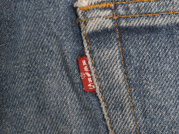 90s USA製 リーバイス 505 デニム パンツ メンズ 34 32 古着 オールド ジーンズ ジーパン スリム ストレート ヒゲ アタリ 赤タブ 5ポケット