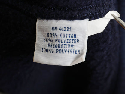 ポロ ラルフローレン スウェット スタジャン メンズ L 古着 ジャケット ジャンパー トレーナー 裏起毛 チェーンステッチ 刺繍 ボタスタ 紺