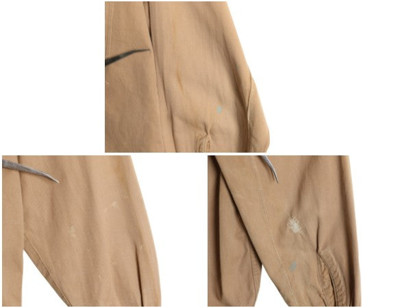 40s 50s ★ JCPENNEY コットン ワーク シャツ メンズ M / 古着 ヴィンテージ ツイル カツラギ 長袖シャツ ポケット付き 厚手 ベージュ 無地