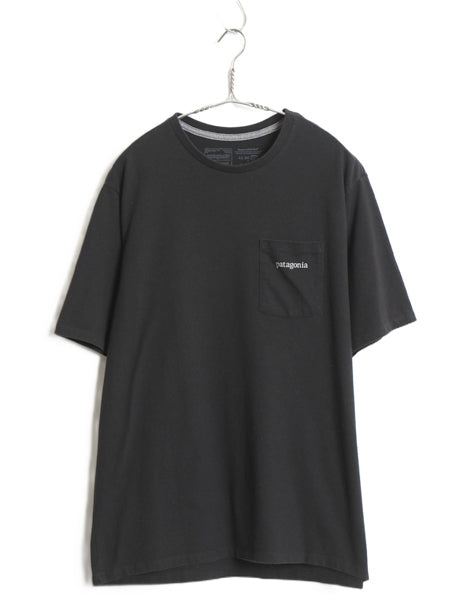 パタゴニア ポケット付き 両面 プリント 半袖 Tシャツ メンズ M / 20年製 アウトドア ポケT グラフィック アート バックプリント ブラック