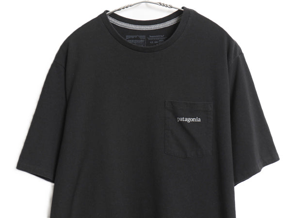 パタゴニア ポケット付き 両面 プリント 半袖 Tシャツ メンズ M / 20年製 アウトドア ポケT グラフィック アート バックプリント ブラック