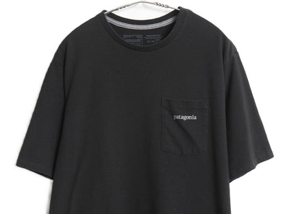 パタゴニア ポケット付き 両面 プリント 半袖 Tシャツ メンズ M / 20年製 アウトドア ポケT グラフィック アート バックプリント ブラック